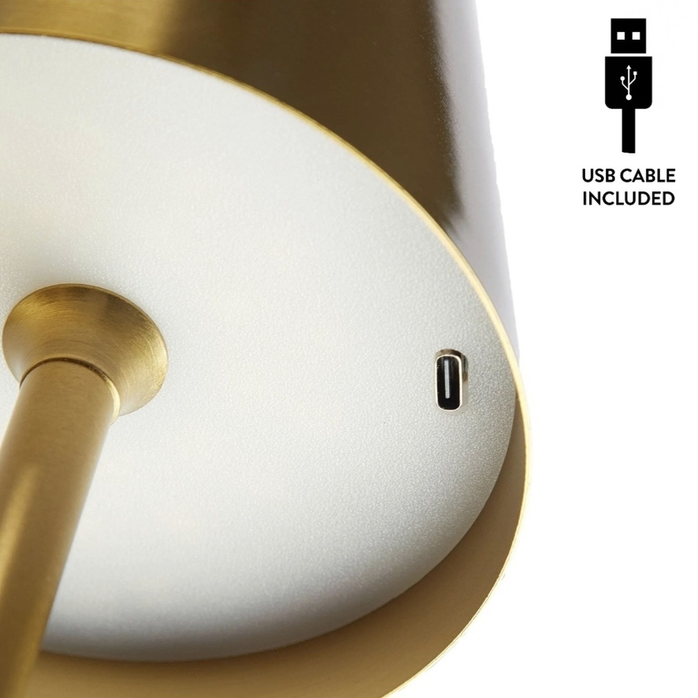 PRICE DROP‼️NWT Gold LED Rechargeable Indoor / Outdoor Cordless Lamp - Picture 8 of 10